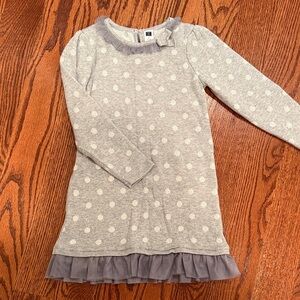Janie and Jack Gray Polka Dot Dress